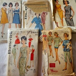 50's & 60's sewing pattern lot - 5 patterns